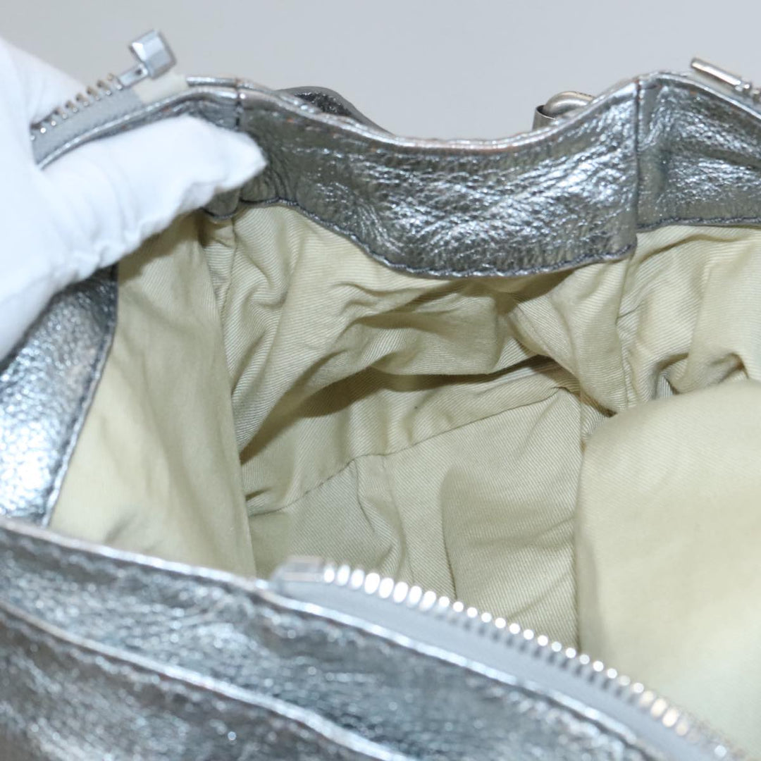 Chloe Paddington Hand Bag Leather Silver Gold am7440