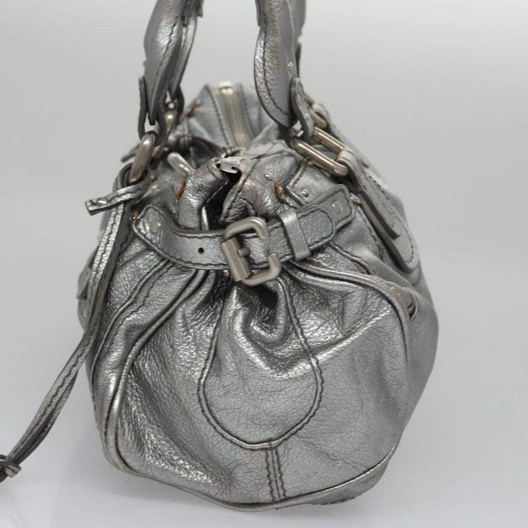 Chloe Paddington Hand Bag Leather Silver Gold am7440