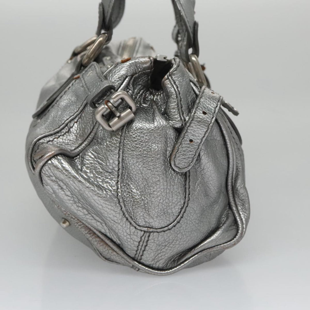 Chloe Paddington Hand Bag Leather Silver Gold am7440