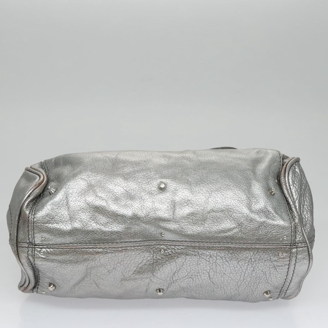 Chloe Paddington Hand Bag Leather Silver Gold am7440