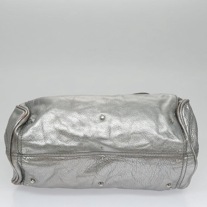 Chloe Paddington Hand Bag Leather Silver Gold am7440