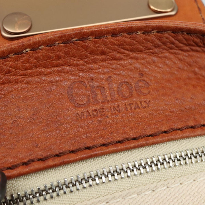 Chloe Paddington Hand Bag Leather Brown Gold Silver am7466