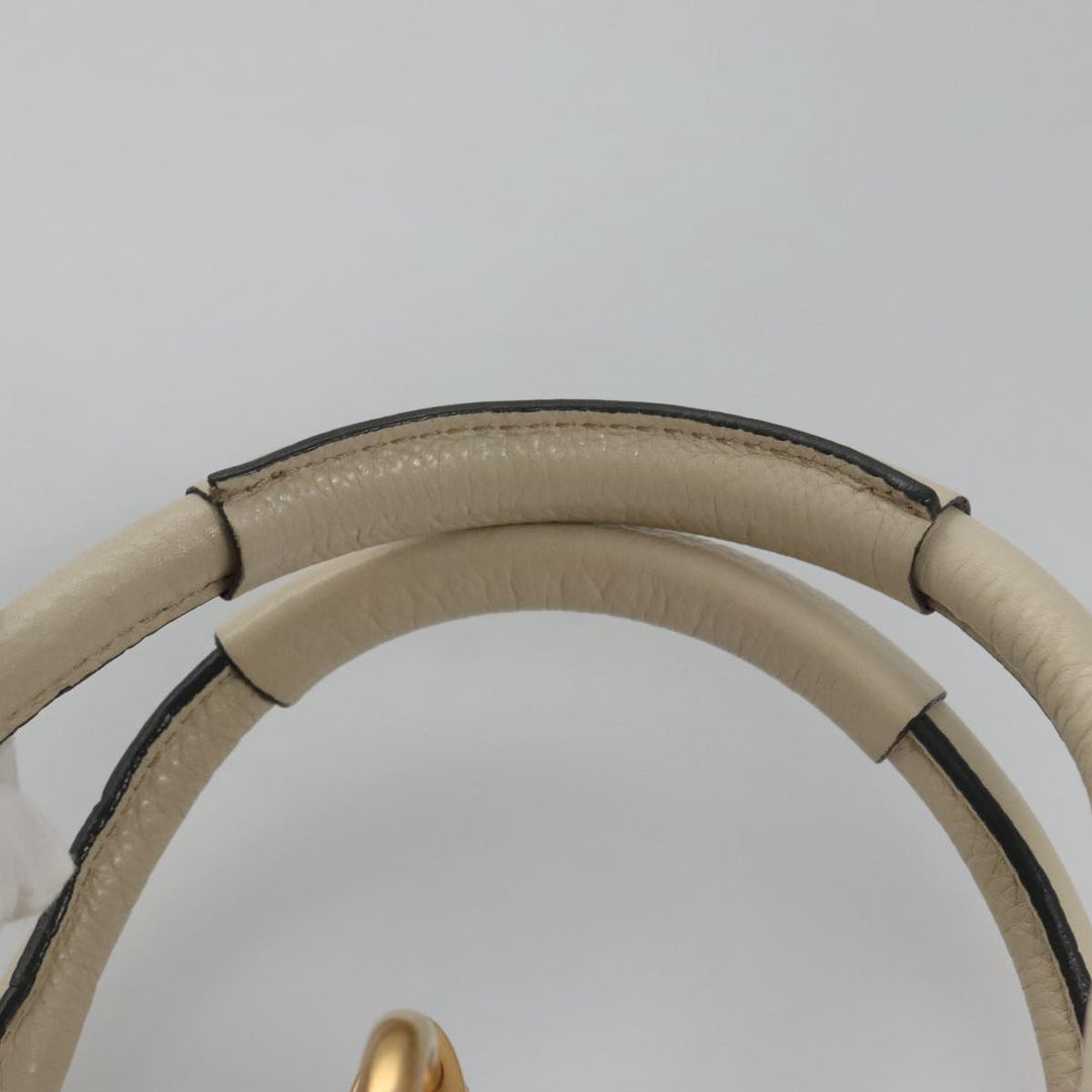 Chloe Paddington Hand Bag Leather White Gold Silver am7468