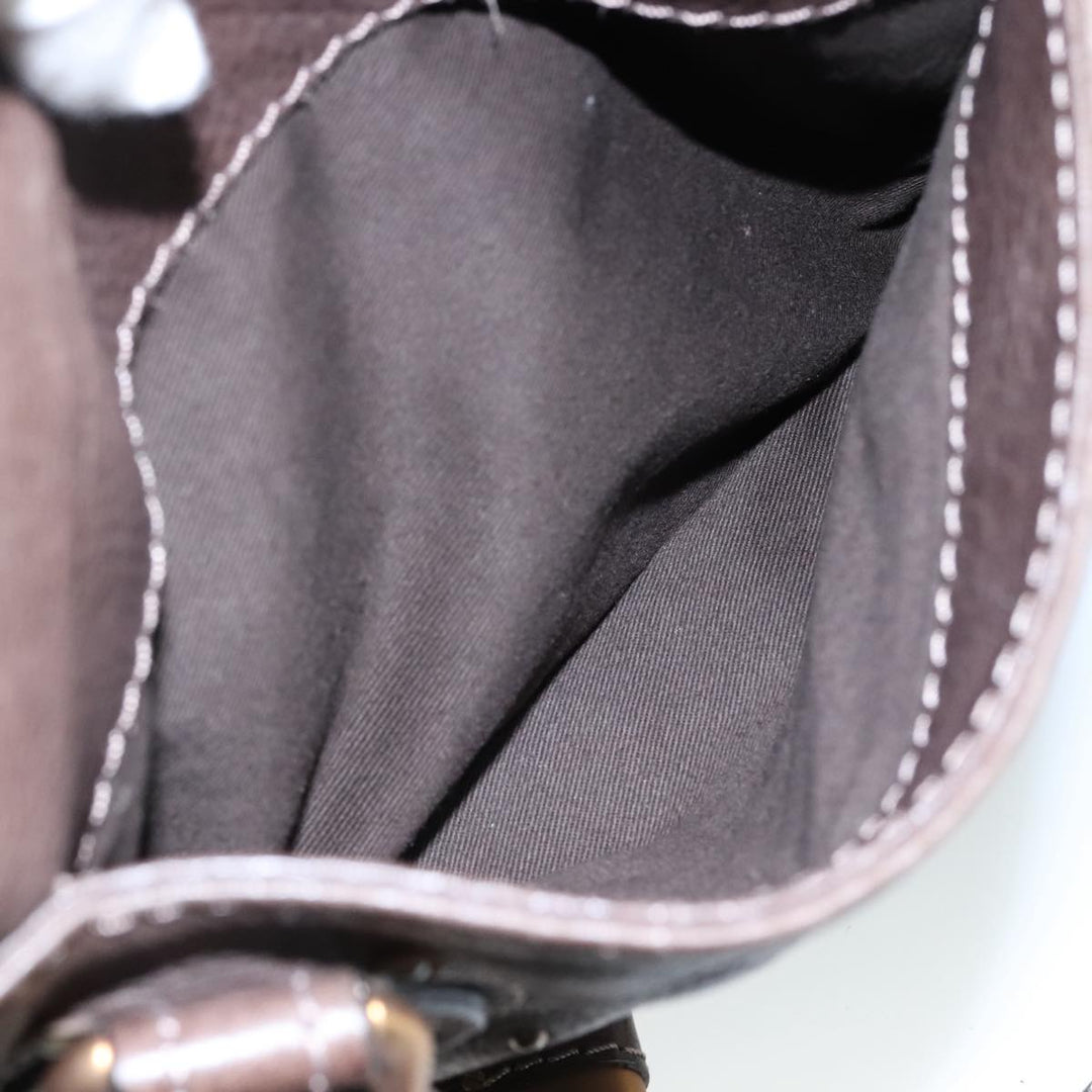 Chloe Paddington Shoulder Bag Leather Brown Gold Silver am7469