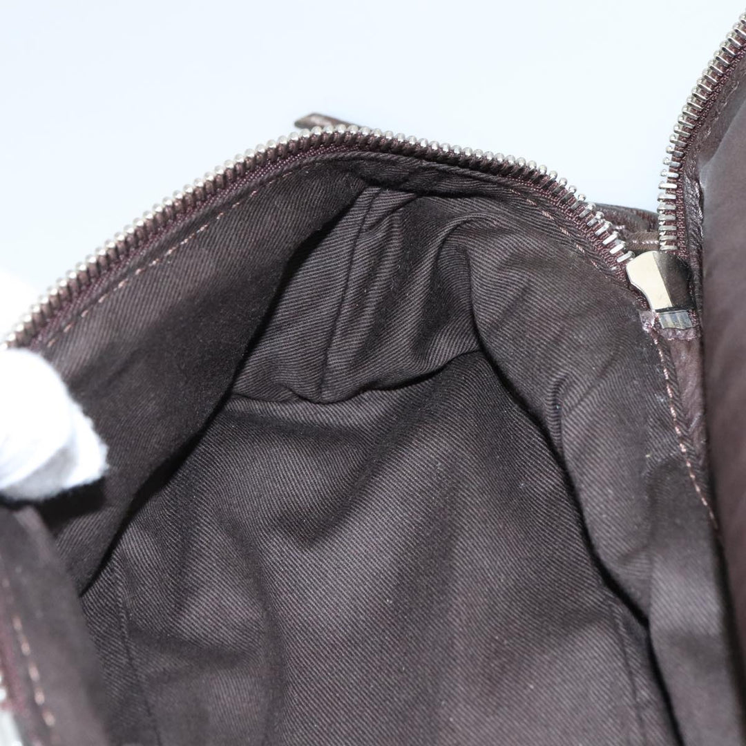 Chloe Paddington Shoulder Bag Leather Brown Gold Silver am7469