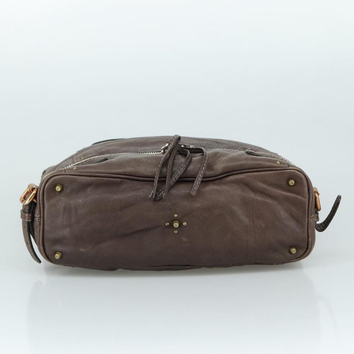 Chloe Paddington Shoulder Bag Leather Brown Gold Silver am7469