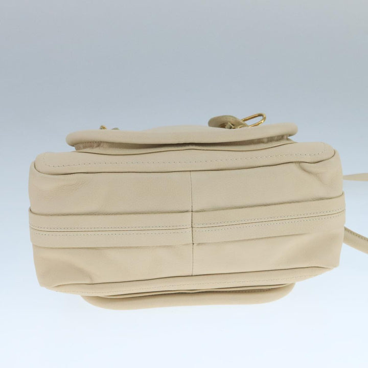 Chloe Paraty Hand Bag Leather 2way White Gold am7470