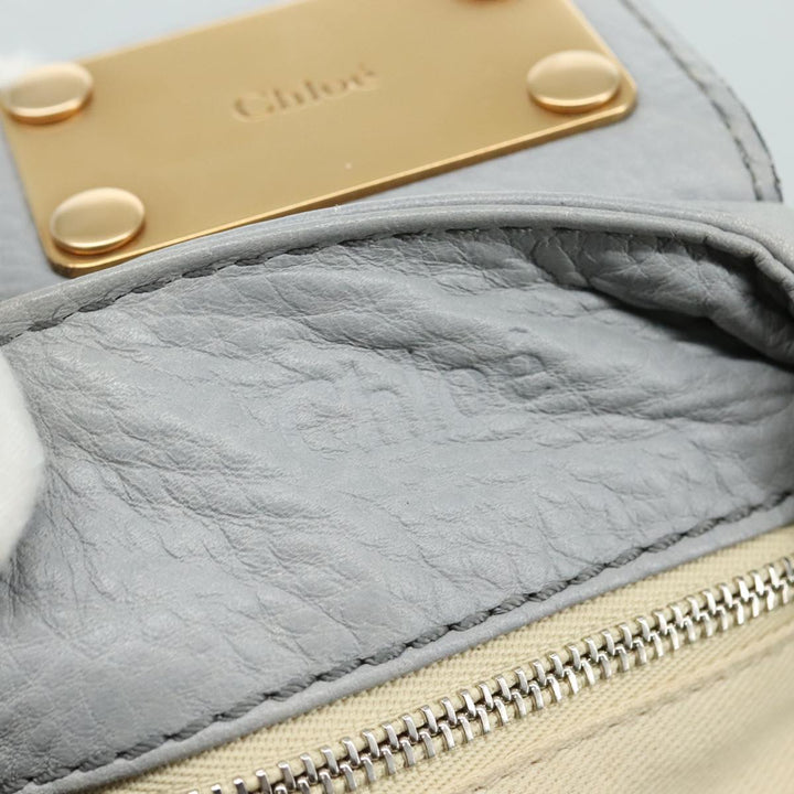 Chloe Paddington Hand Bag Leather Gray Gold Silver am7475