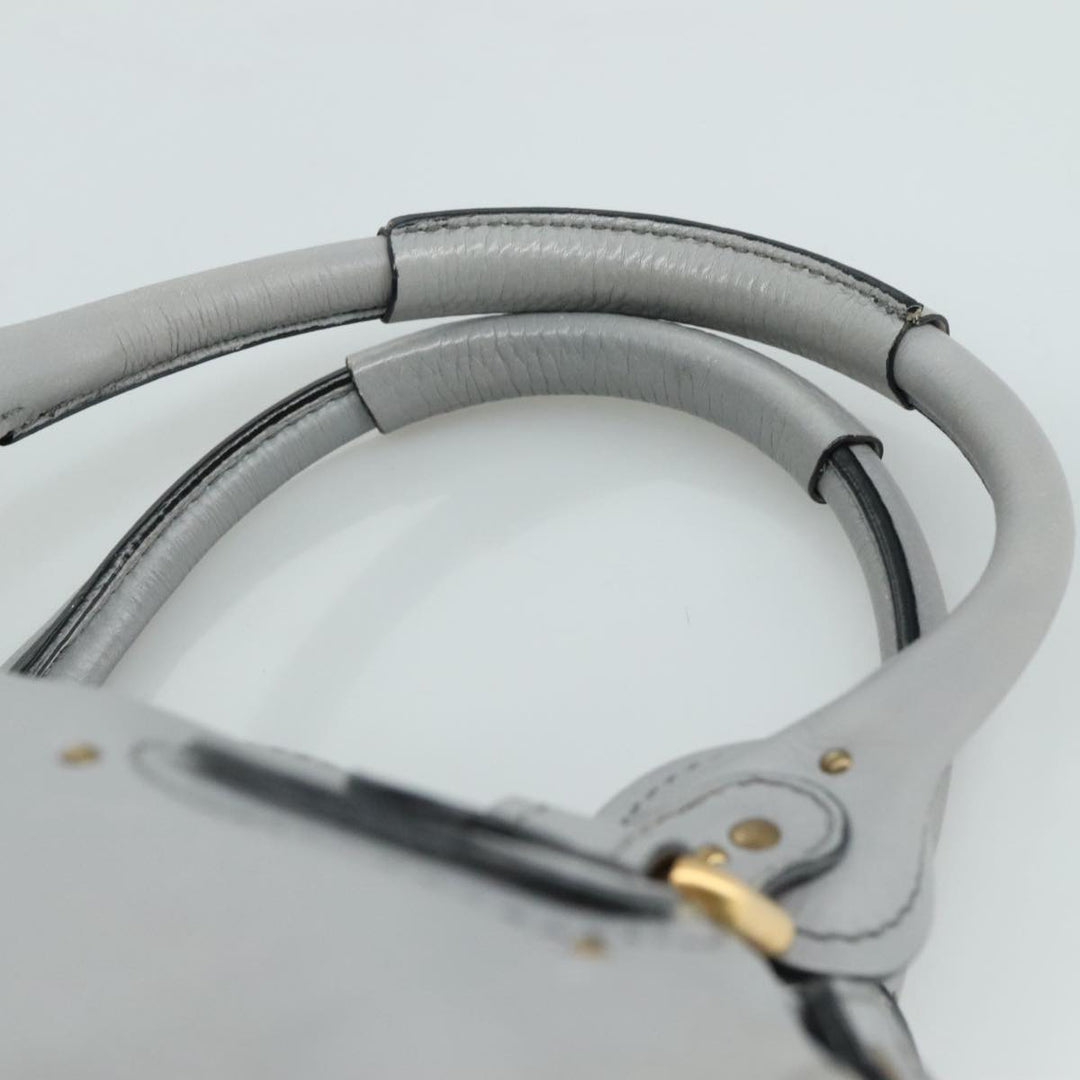 Chloe Paddington Hand Bag Leather Gray Gold Silver am7475