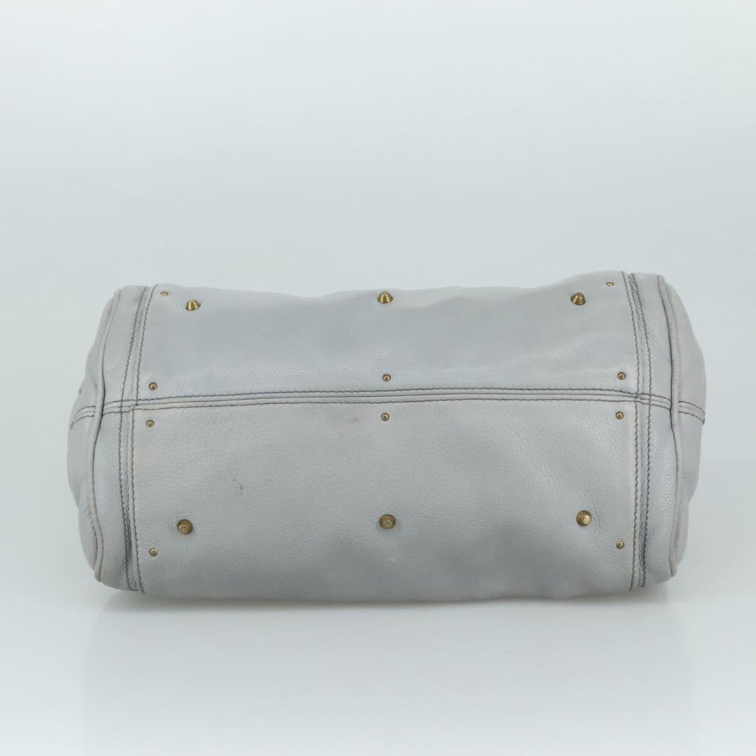 Chloe Paddington Hand Bag Leather Gray Gold Silver am7475