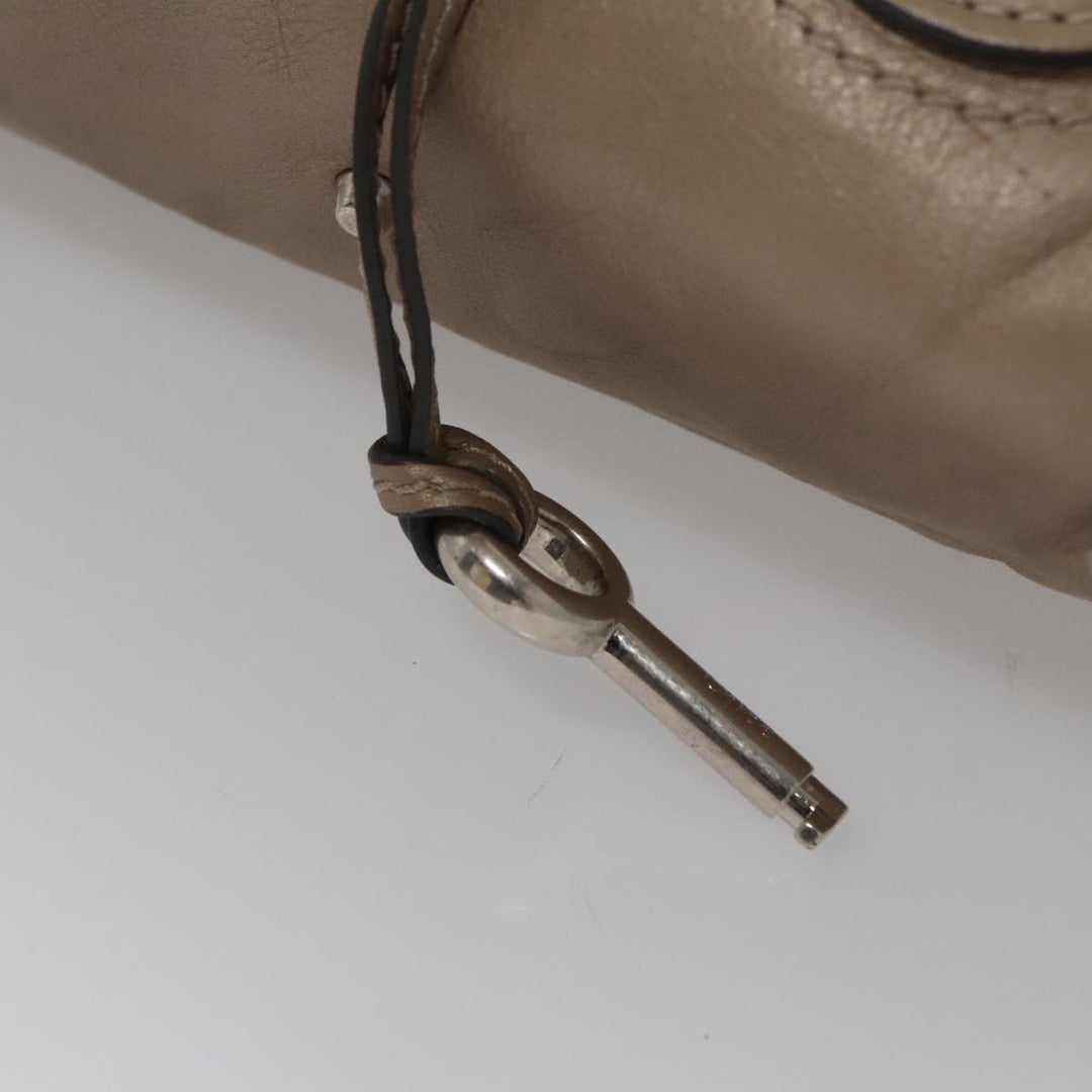 Chloe Paddington Mini Hand Bag Leather Gold Tone Silver am7479