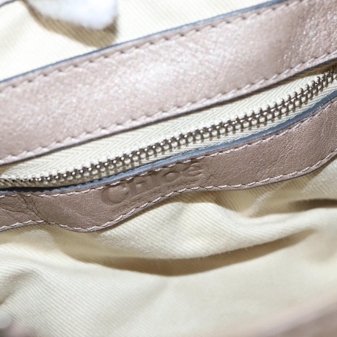 Chloe Paddington Mini Hand Bag Leather Gold Tone Silver am7479