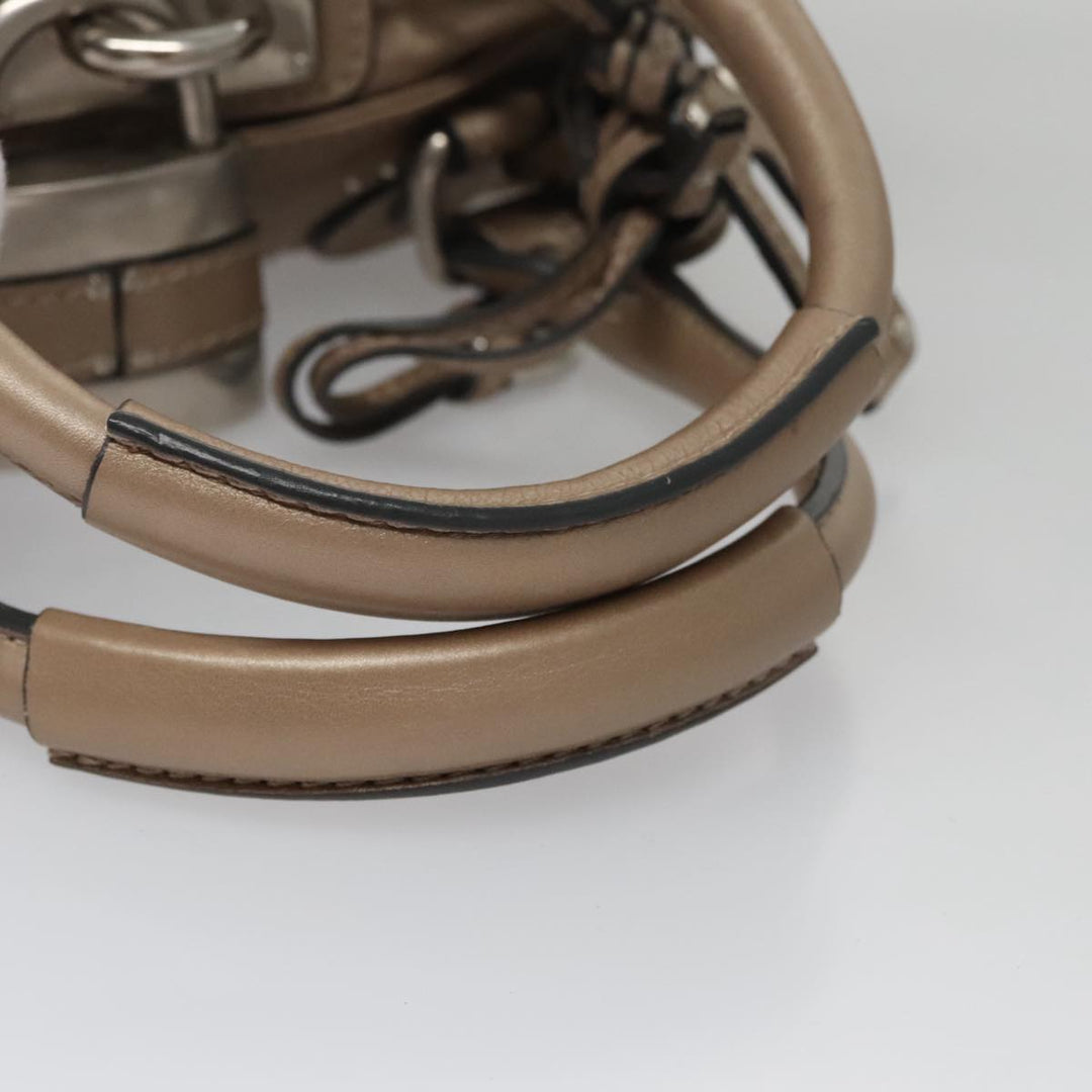 Chloe Paddington Mini Hand Bag Leather Gold Tone Silver am7479