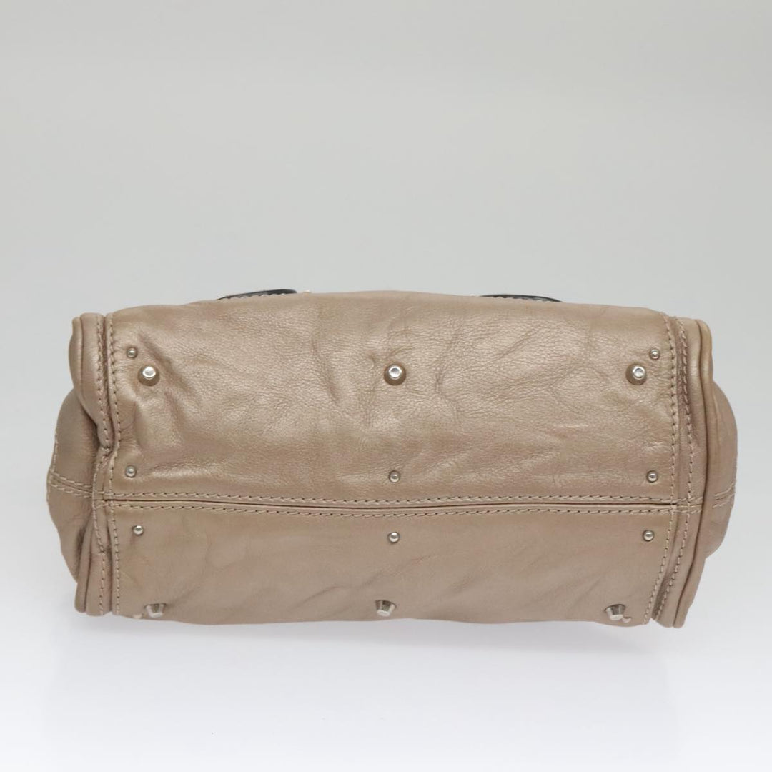 Chloe Paddington Mini Hand Bag Leather Gold Tone Silver am7479