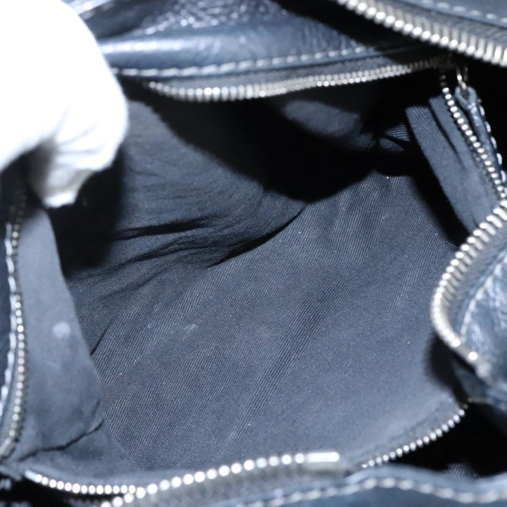 Chloe Paddington Hand Bag Leather Black Gold Silver am7481