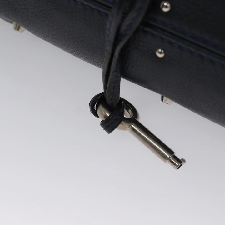 Chloe Paddington Mini Hand Bag Leather Navy Silver am7485