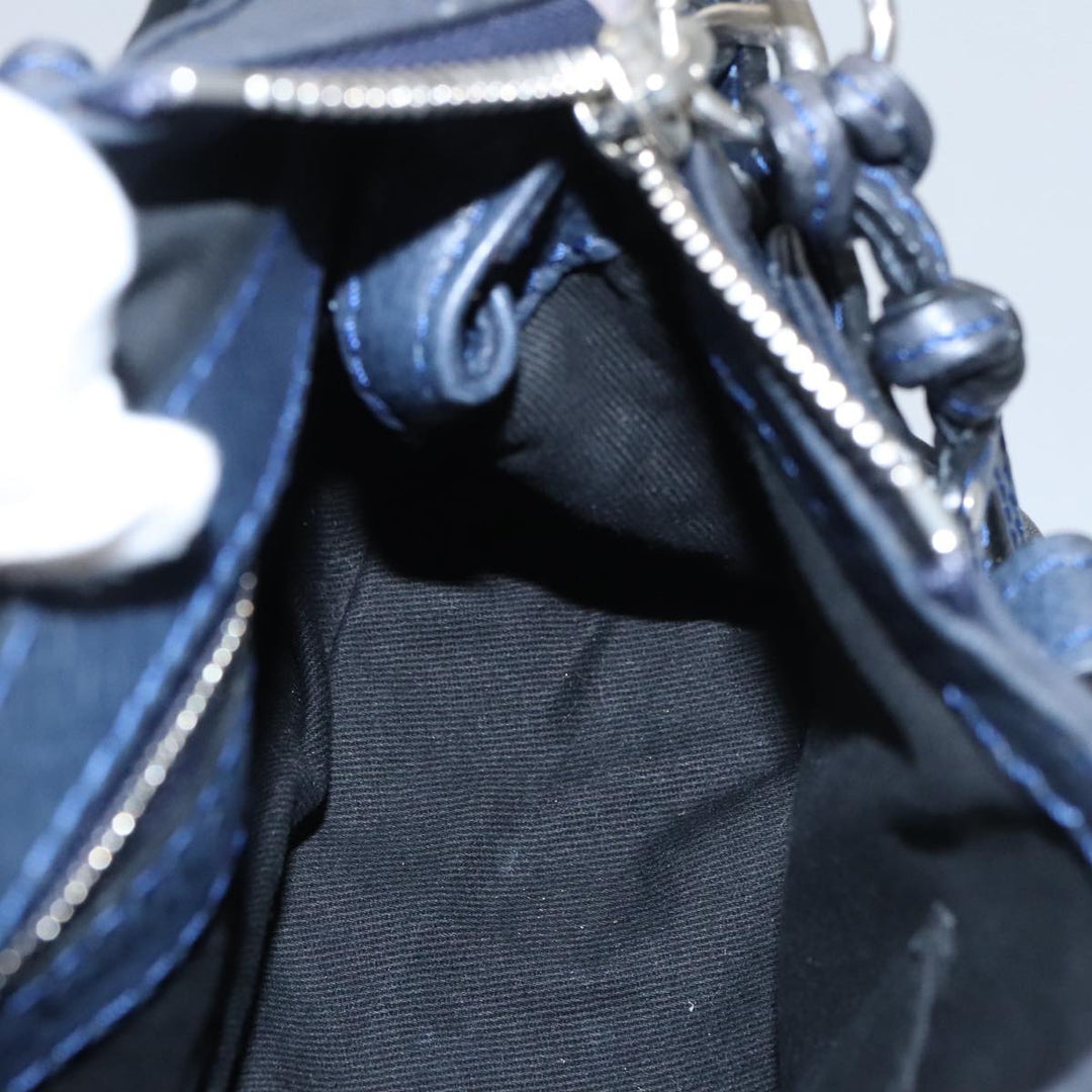 Chloe Paddington Mini Hand Bag Leather Navy Silver am7485