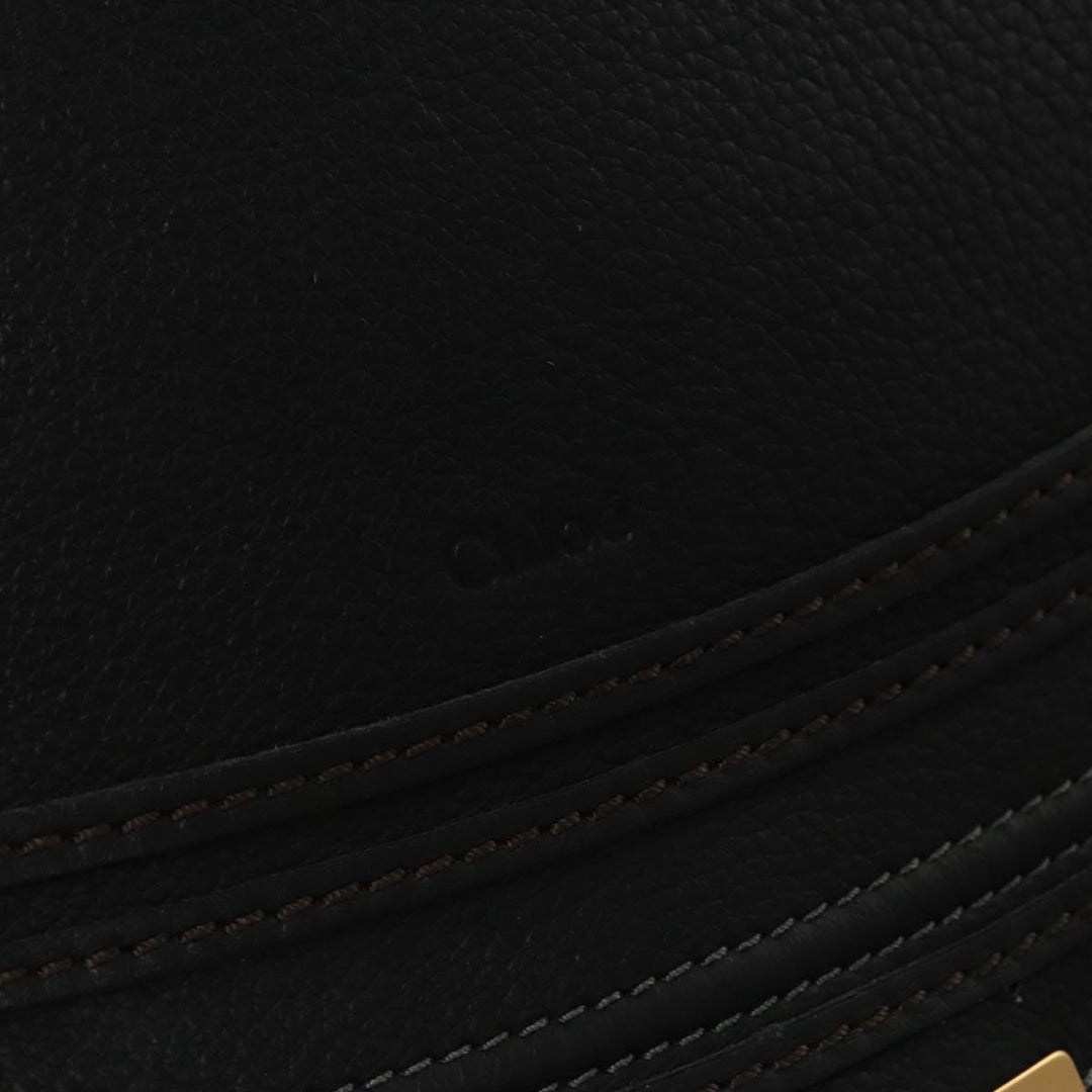 Chloe Mercy Hand Bag Leather Black Gold am7486