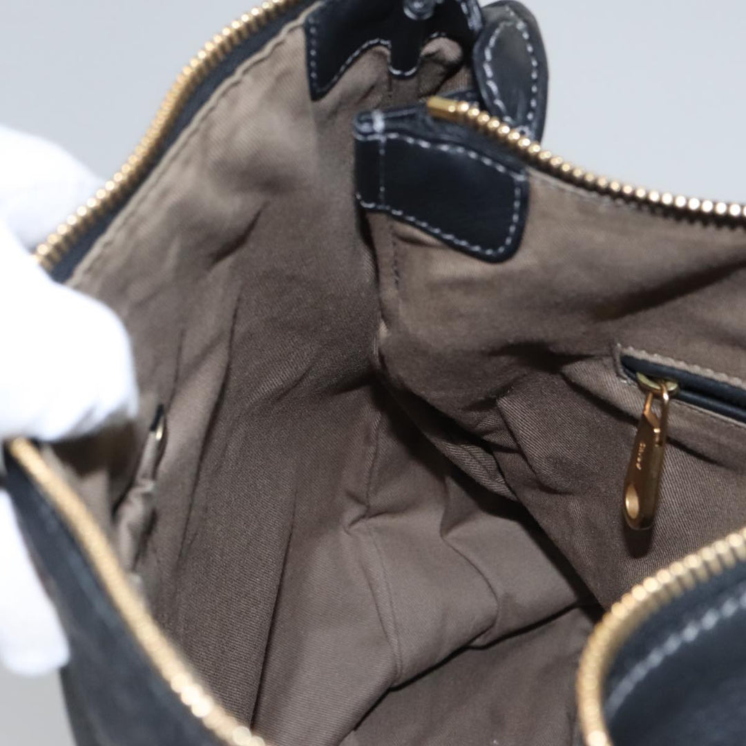 Chloe Mercy Hand Bag Leather Black Gold am7486