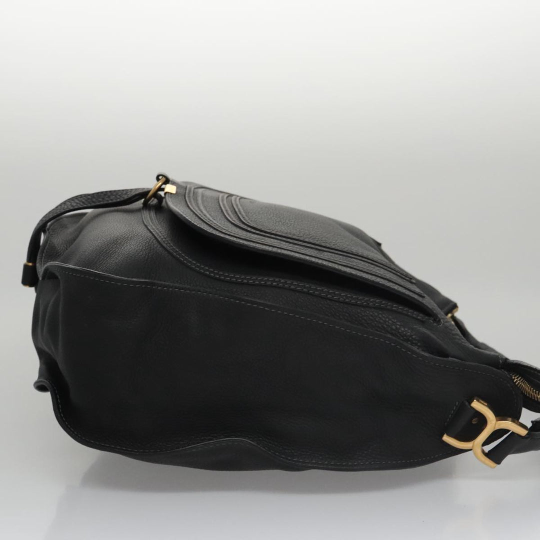 Chloe Mercy Hand Bag Leather Black Gold am7486