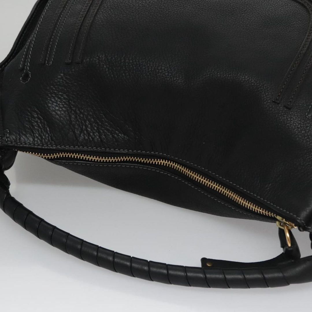 Chloe Mercy Hand Bag Leather Black Gold am7486
