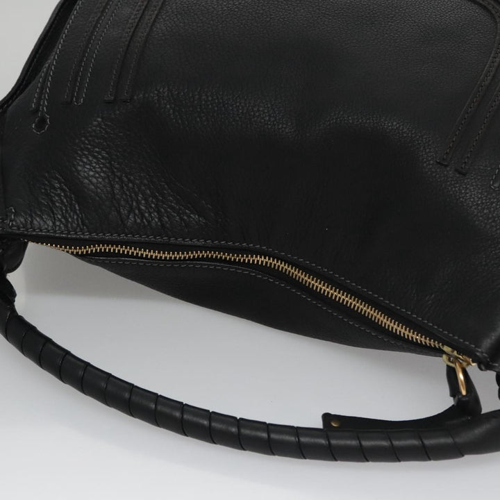Chloe Mercy Hand Bag Leather Black Gold am7486