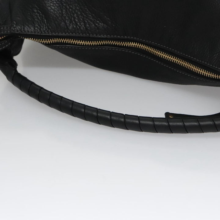 Chloe Mercy Hand Bag Leather Black Gold am7486