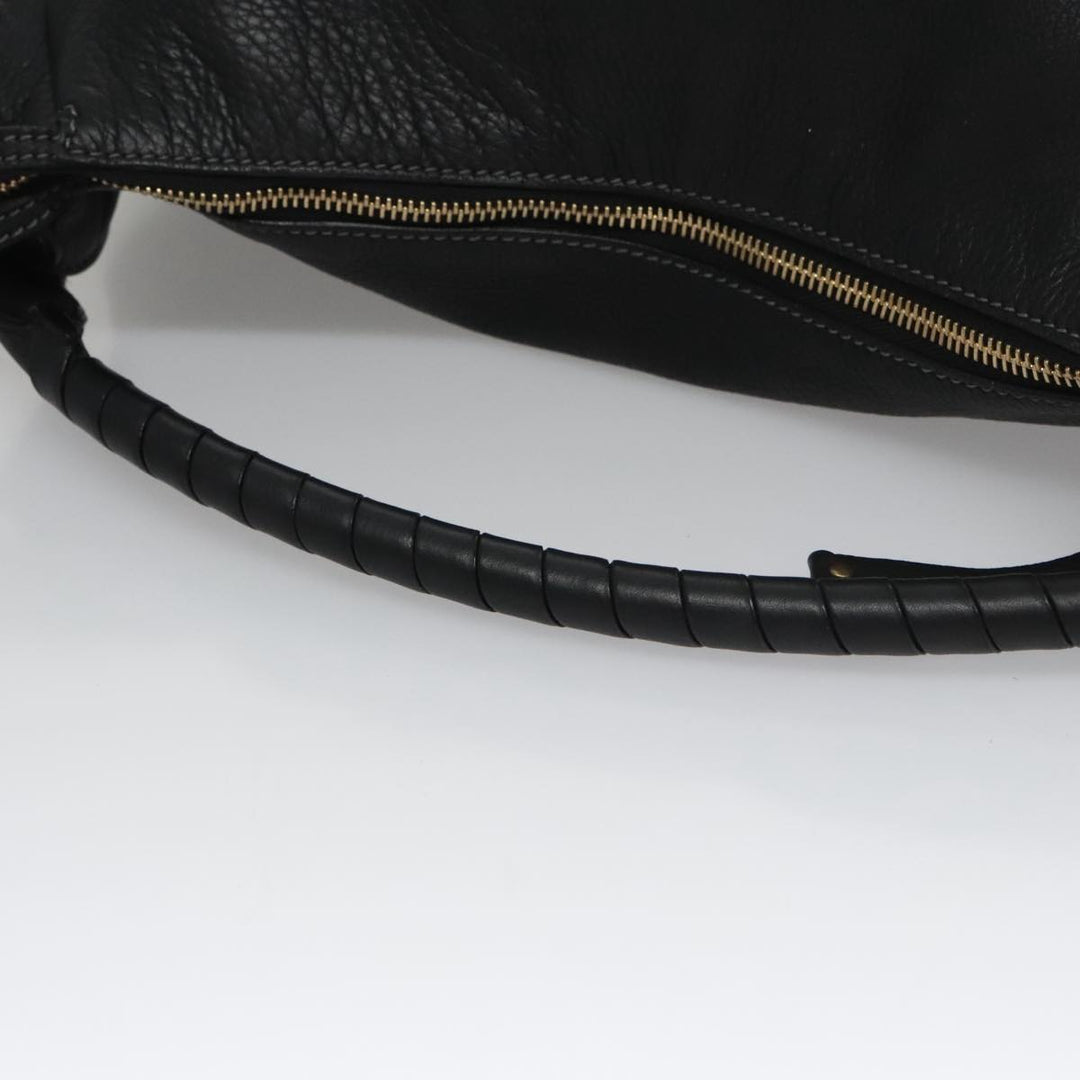 Chloe Mercy Hand Bag Leather Black Gold am7486