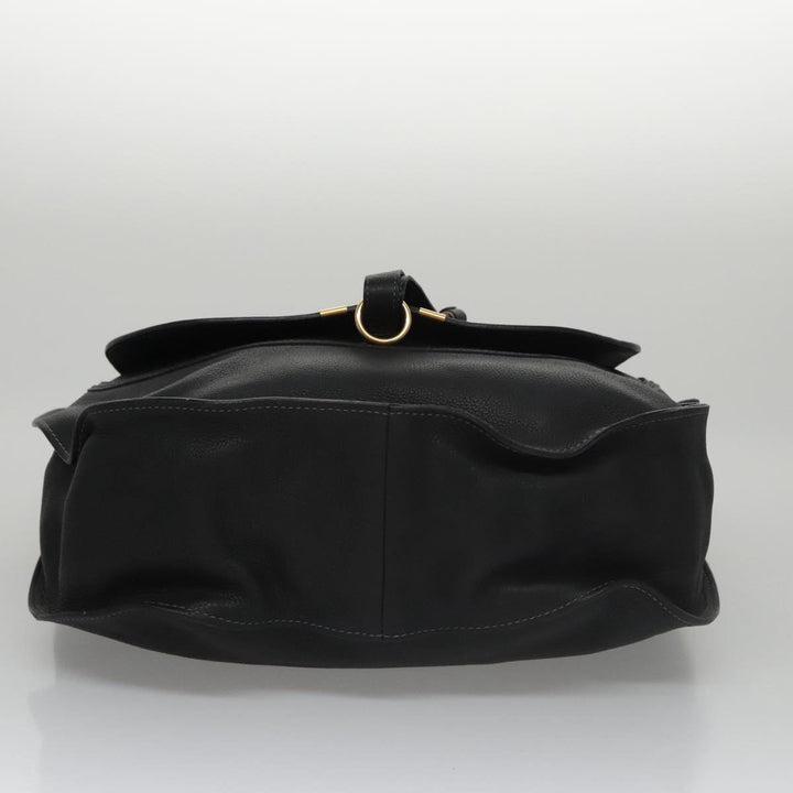 Chloe Mercy Hand Bag Leather Black Gold am7486