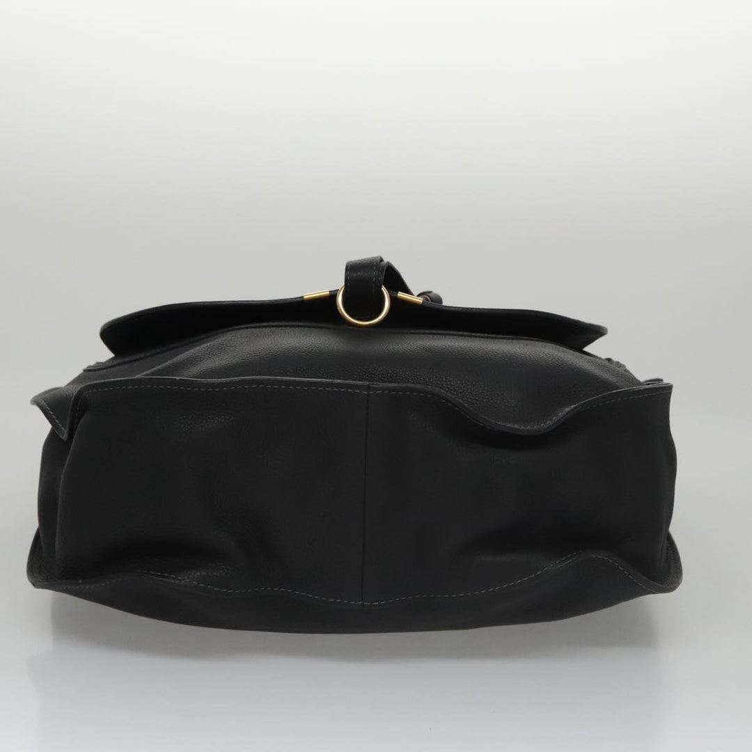 Chloe Mercy Hand Bag Leather Black Gold am7486