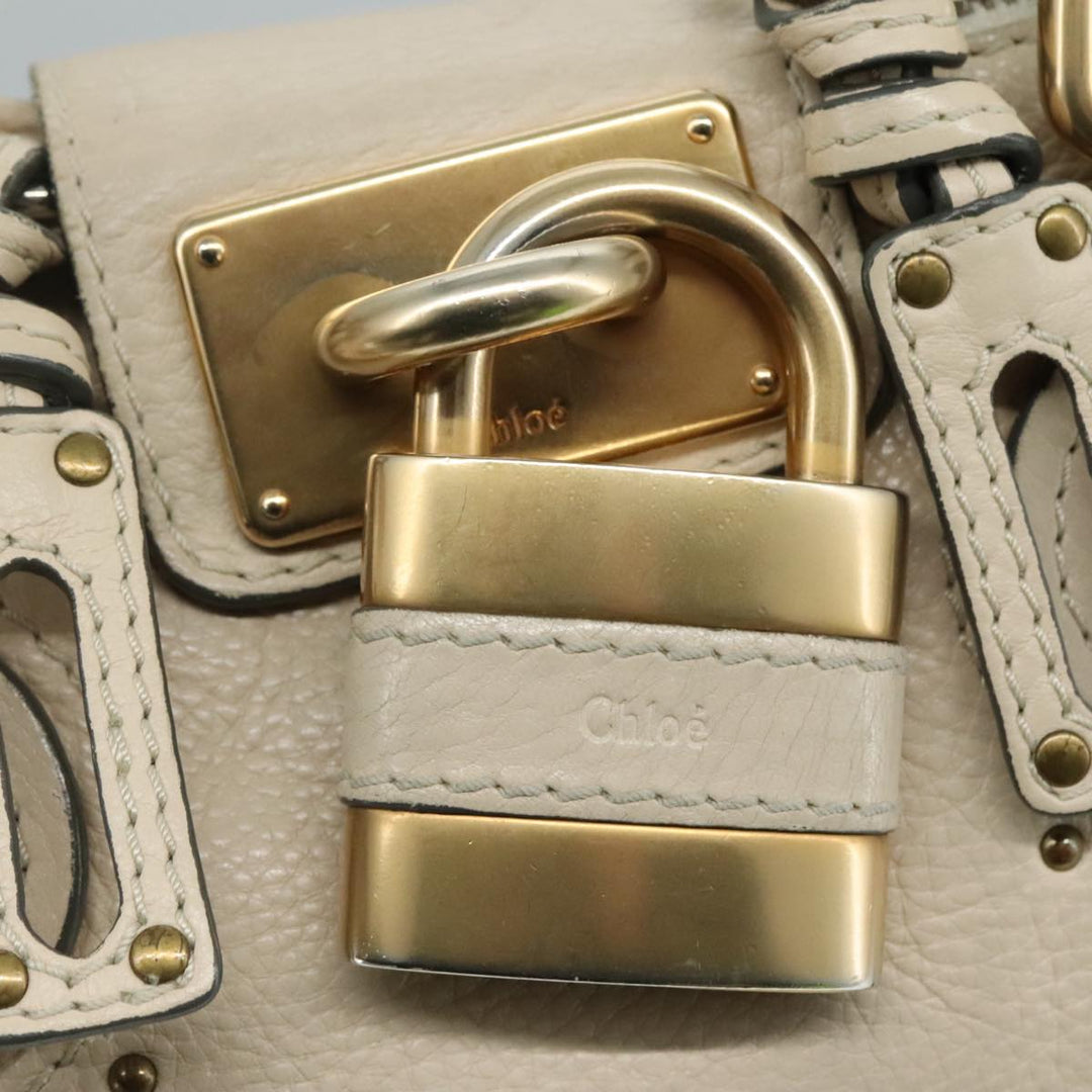 Chloe Paddington Hand Bag Leather Cream am7568