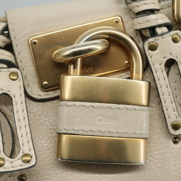 Chloe Paddington Hand Bag Leather Cream am7568