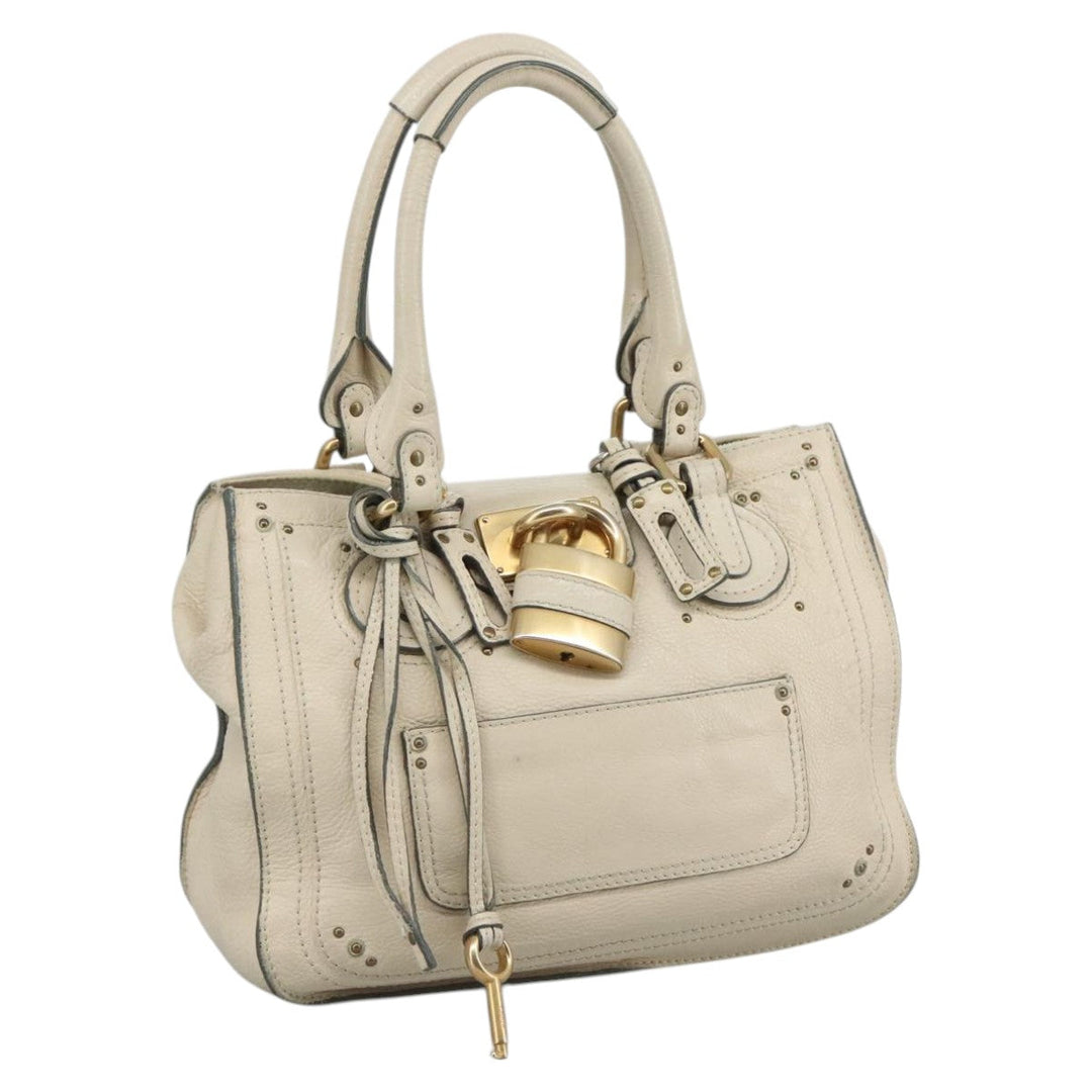 Chloe Paddington Hand Bag Leather Cream am7568