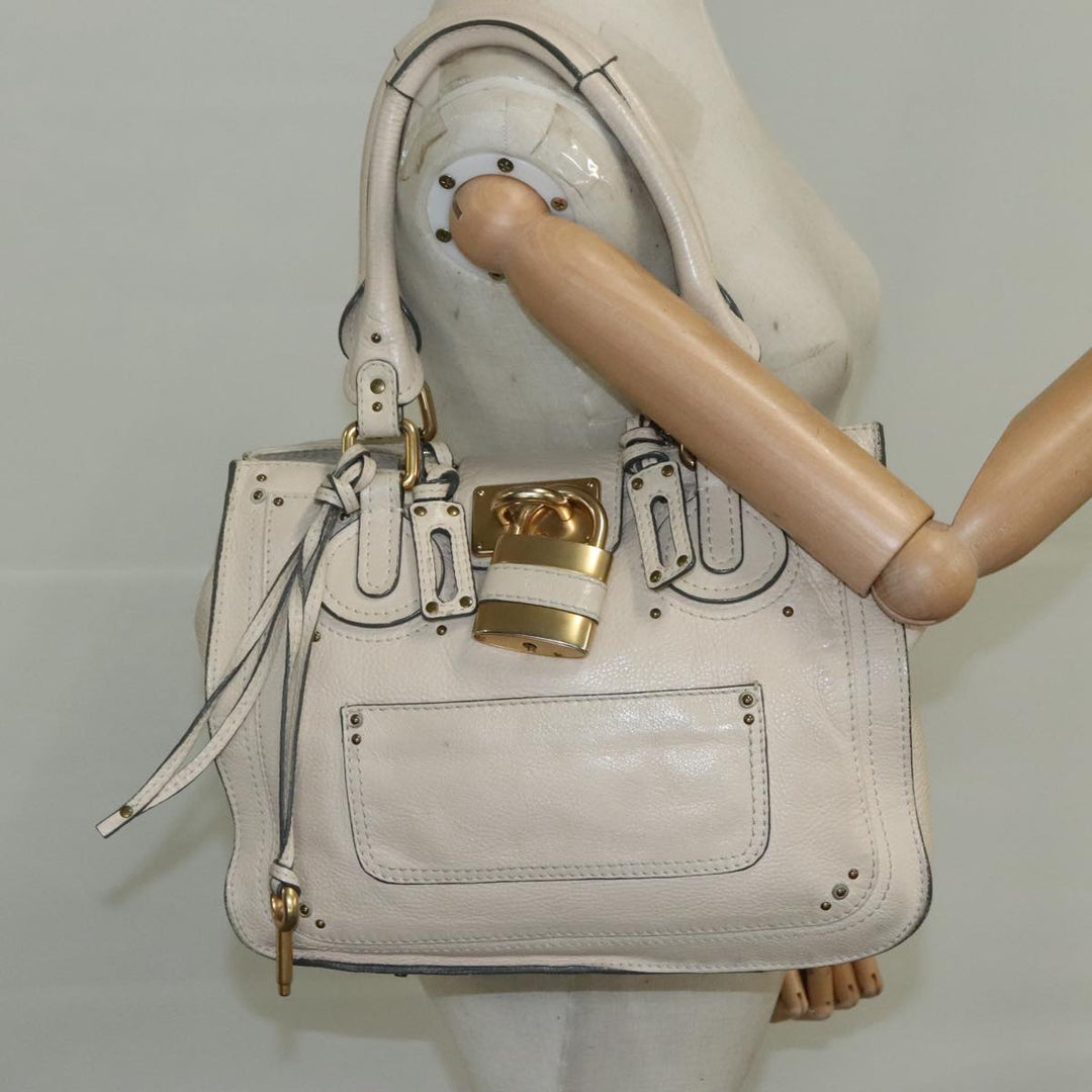 Chloe Paddington Hand Bag Leather Cream am7568