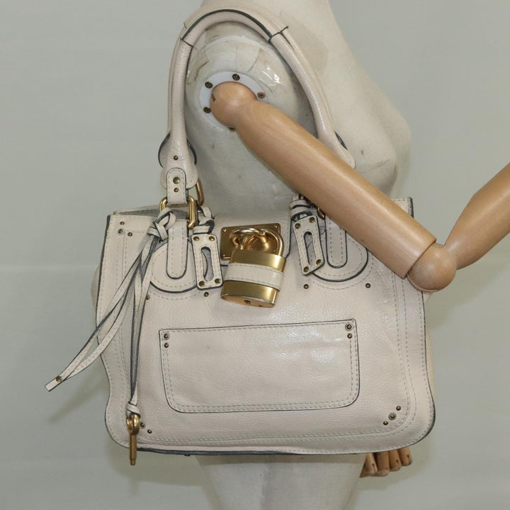 Chloe Paddington Hand Bag Leather Cream am7568