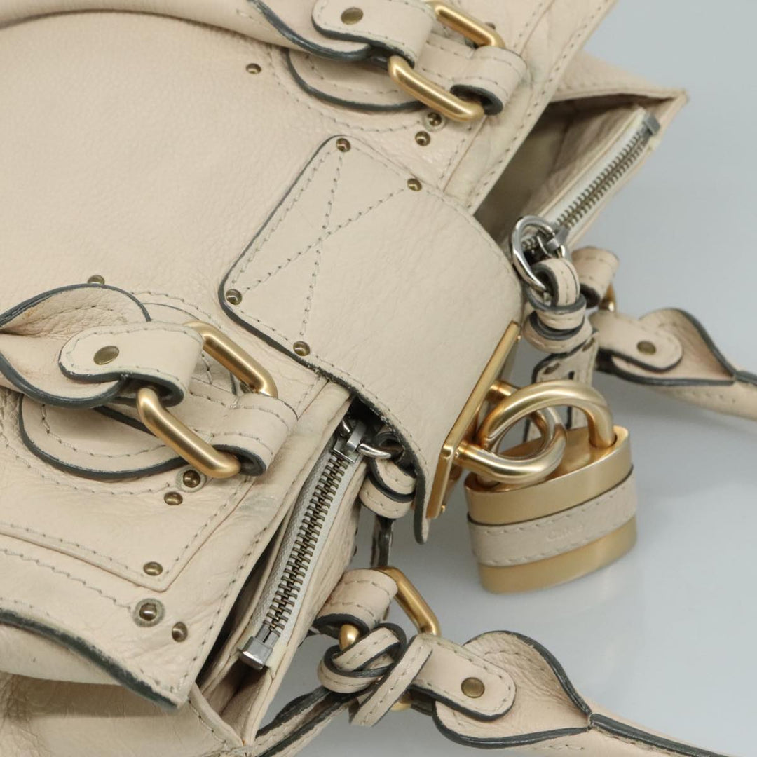Chloe Paddington Hand Bag Leather Cream am7568