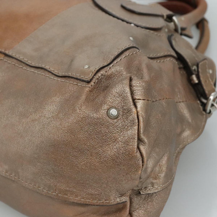 Chloe Paddington Tote Bag Leather Gold Tone am7570