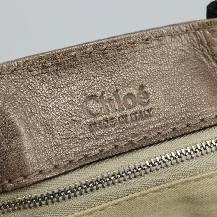 Chloe Paddington Tote Bag Leather Gold Tone am7570