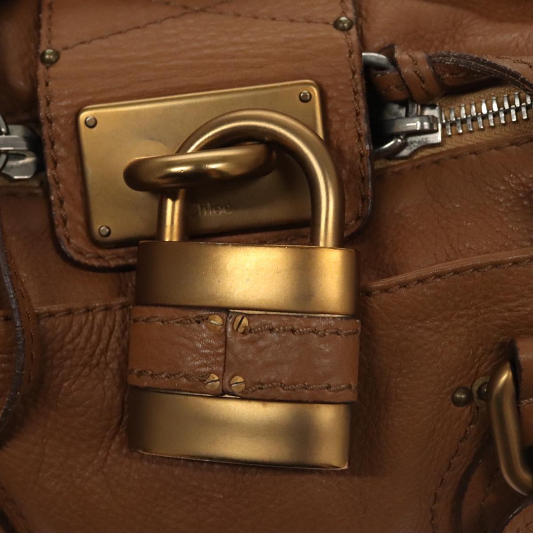 Chloe Paddington Hand Bag Leather Brown am7571