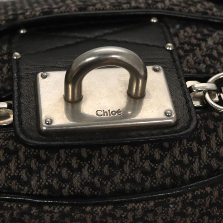 Chloe Paddington Hand Bag Canvas Gray Silver am7572