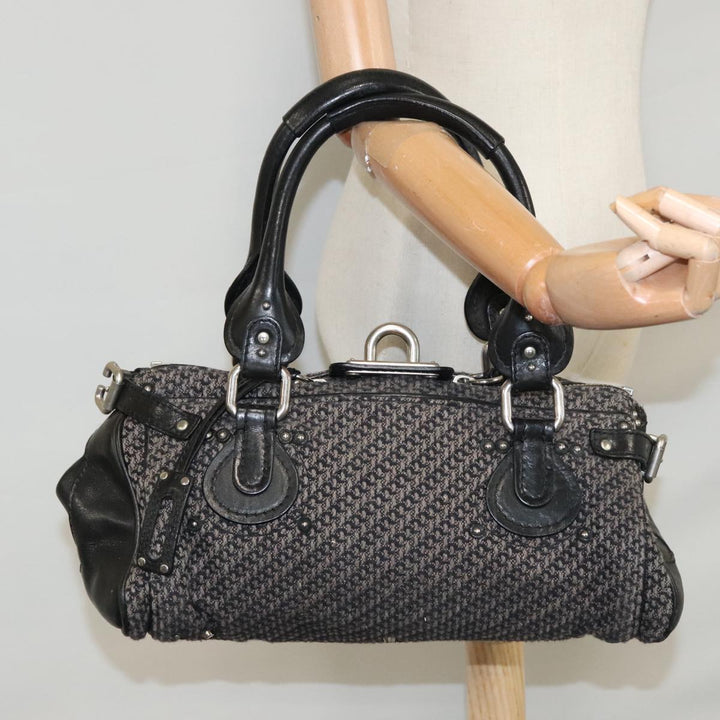 Chloe Paddington Hand Bag Canvas Gray Silver am7572