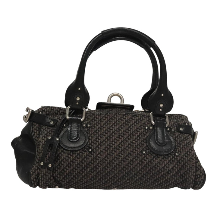 Chloe Paddington Hand Bag Canvas Gray Silver am7572