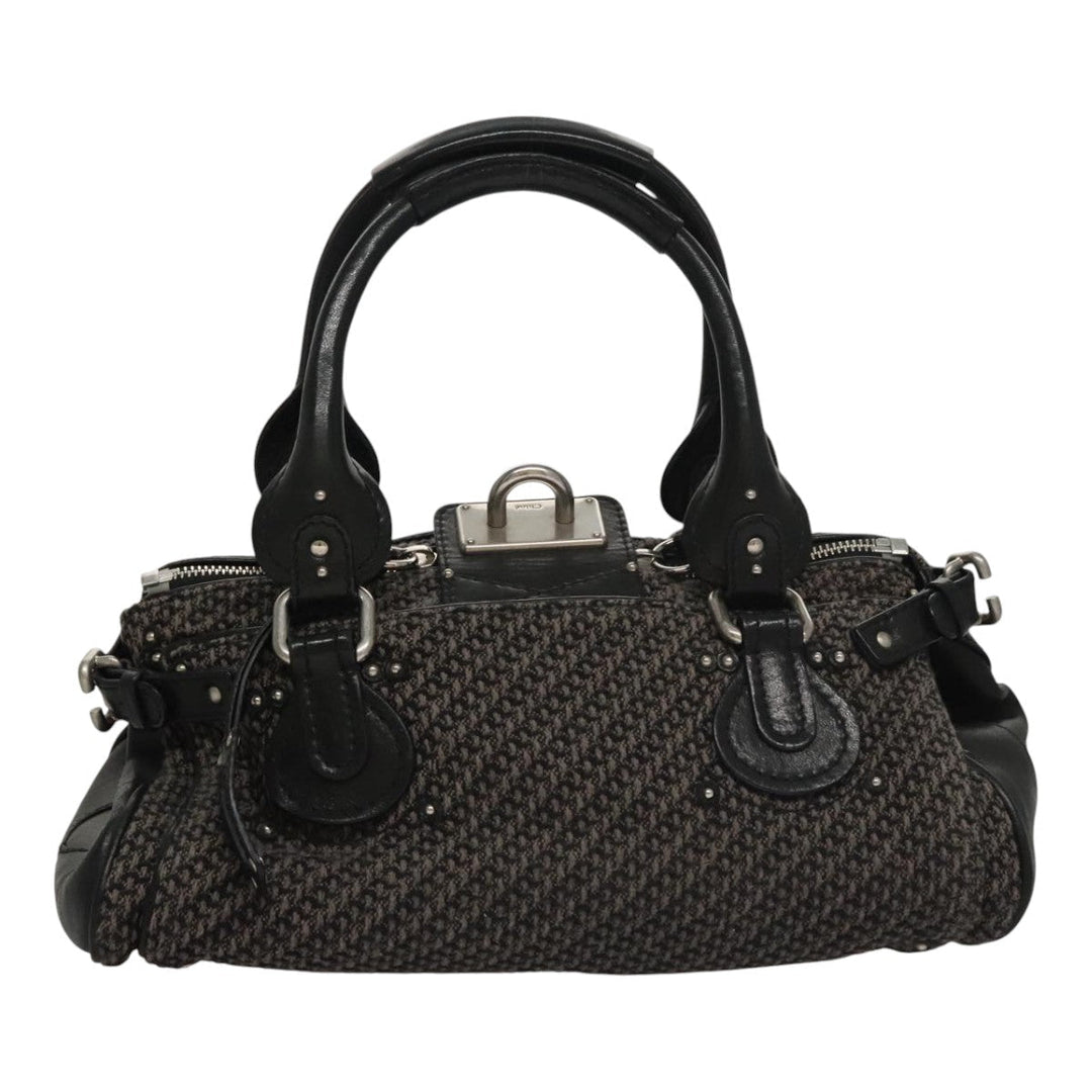 Chloe Paddington Hand Bag Canvas Gray Silver am7572