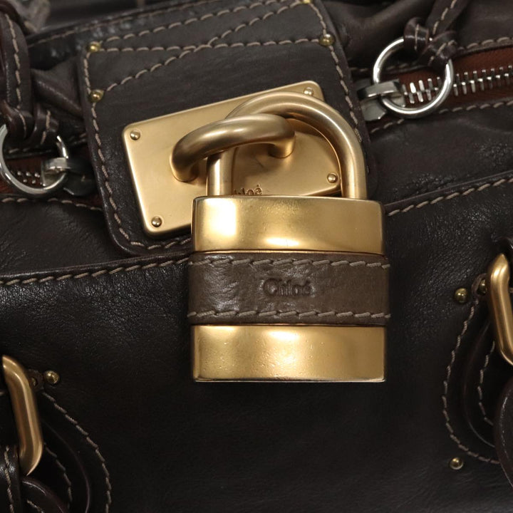 Chloe Paddington Hand Bag Leather Brown am7592