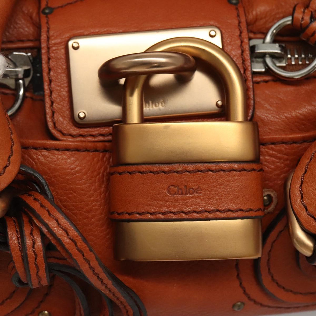 Chloe Paddington mini Hand Bag Leather Brown am7622