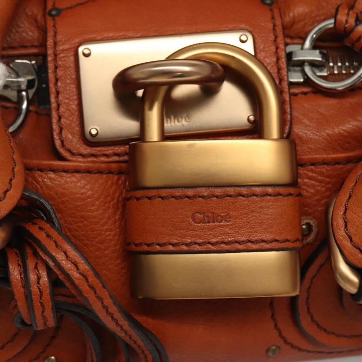 Chloe Paddington mini Hand Bag Leather Brown am7622