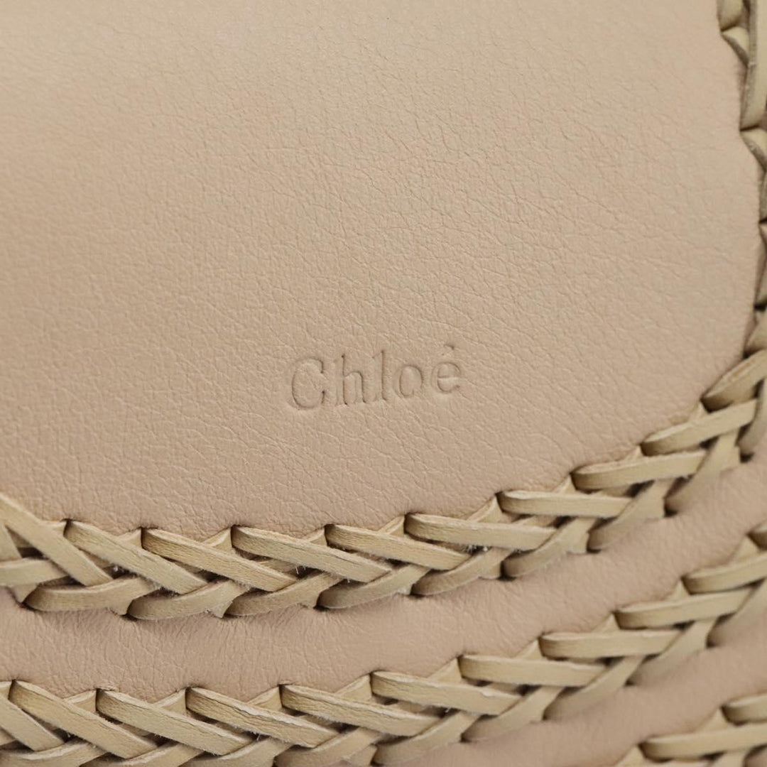 Chloe Sac Porte Shoulder Bag Leather Beige am7635