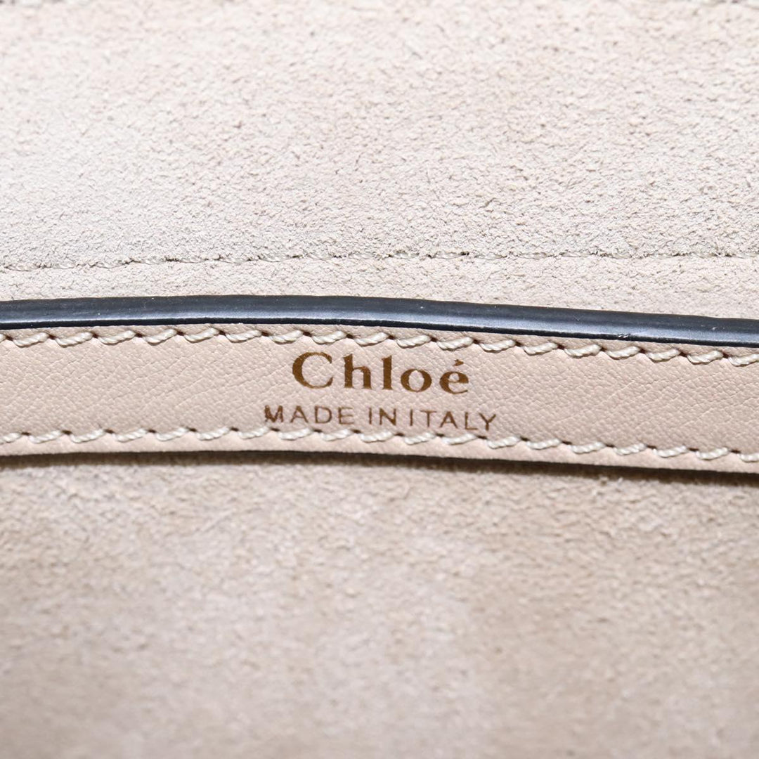 Chloe Sac Porte Shoulder Bag Leather Beige am7635