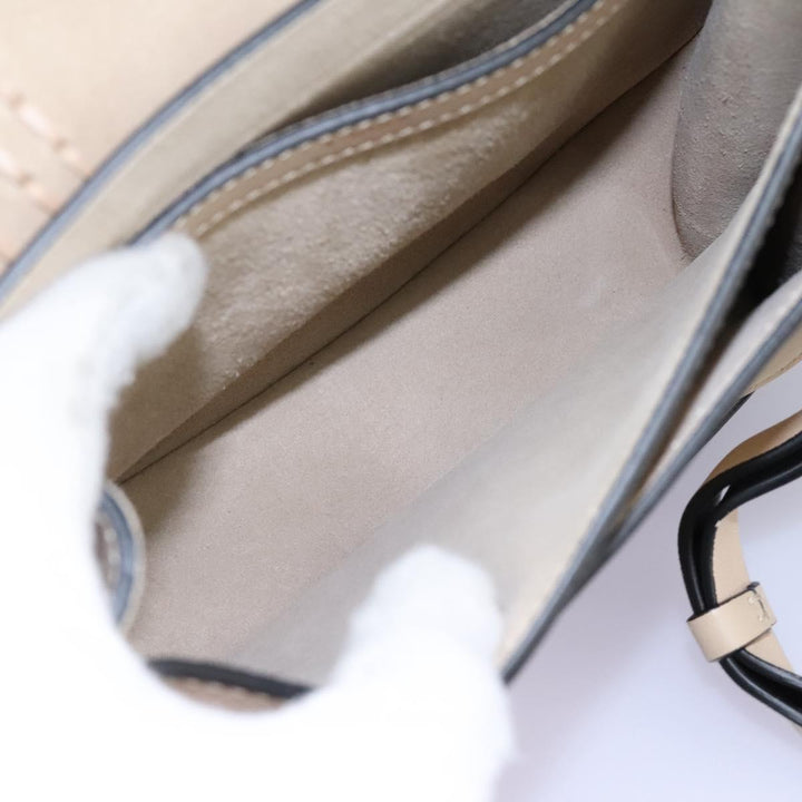 Chloe Sac Porte Shoulder Bag Leather Beige am7635