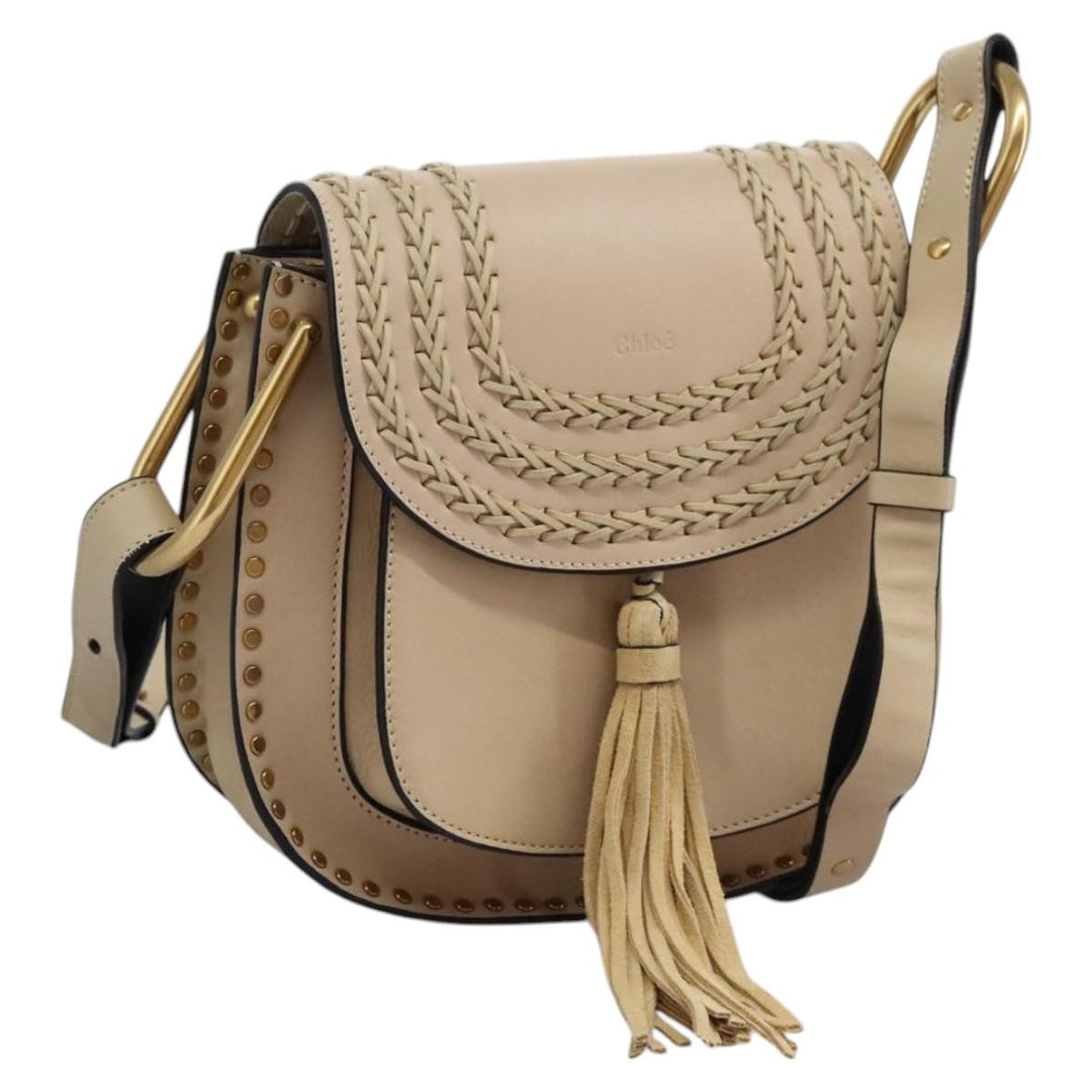Chloe Sac Porte Shoulder Bag Leather Beige am7635